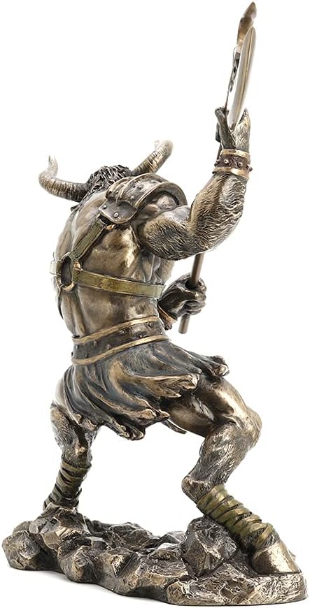 Veronese Design Minotaurus Die Kreatur aus dem Labyrinth, 34 cm hoch, Kaltgussbronze, Kunstharz, Min