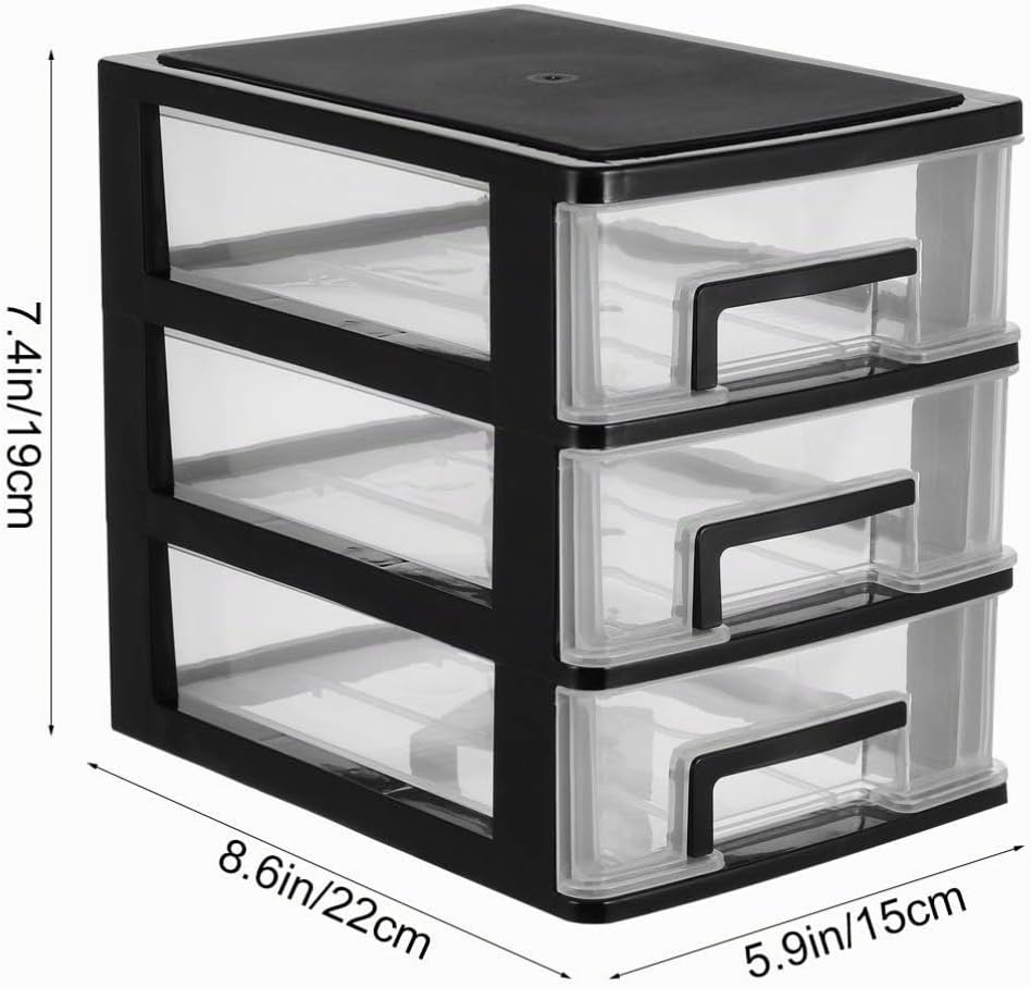 EXCEART Schublade Typ Closet DREI- Schicht Kunststoff Schrank Multifunktions Transparent Lagerung Ra