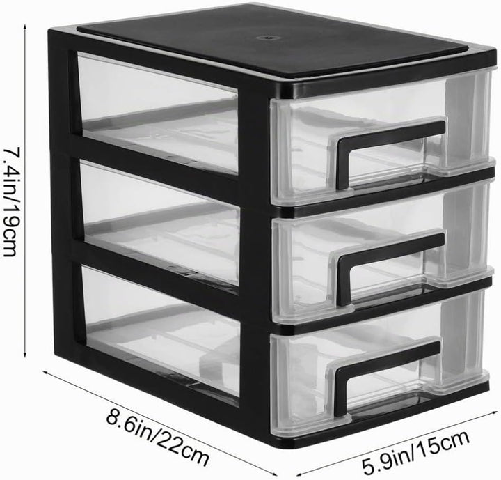 EXCEART Schublade Typ Closet DREI- Schicht Kunststoff Schrank Multifunktions Transparent Lagerung Ra