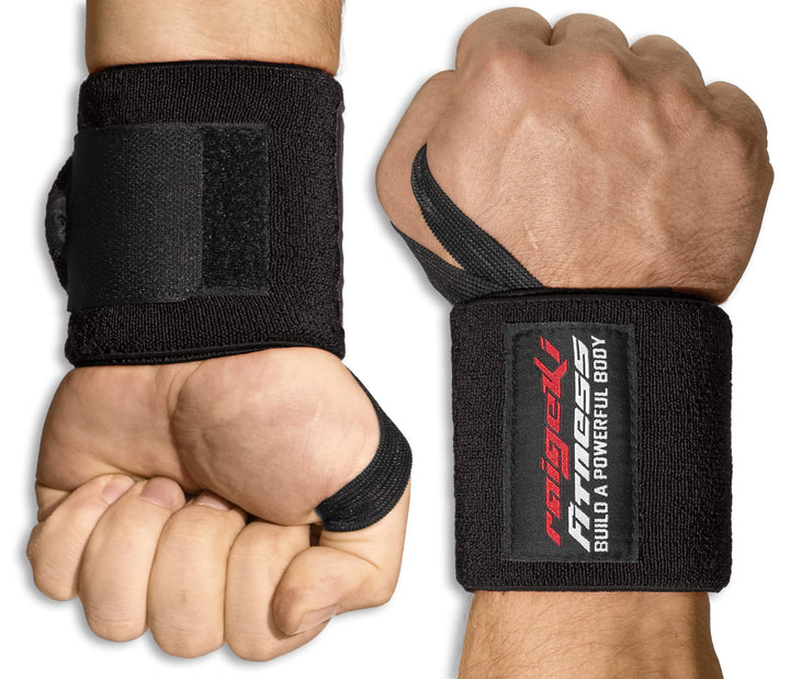 Raigeki Fitness Handgelenk Bandagen [2er Set] Extra starker Halt (+ Trainingspläne) Handgelenkbandag