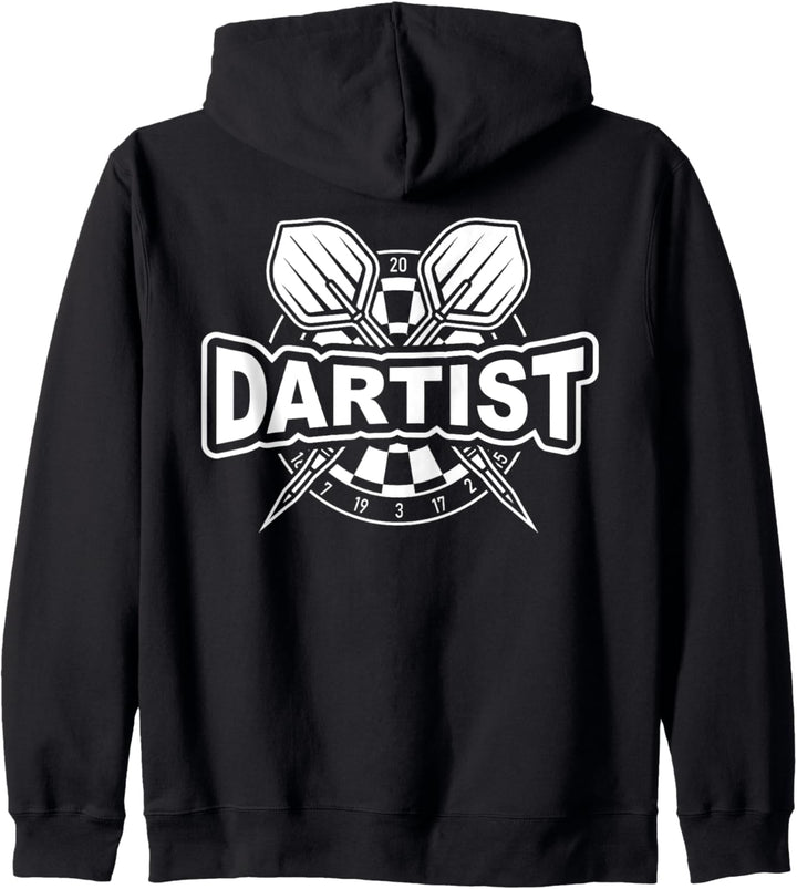 Dartist - cooles Darts Logo mit Dartpfeilen und Dartscheibe Kapuzenjacke