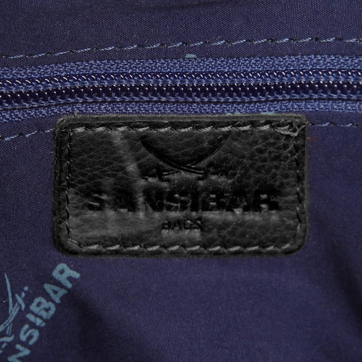 Sansibar Umhängetasche echt Leder Herren, Damen - 019708 Schwarz, Schwarz