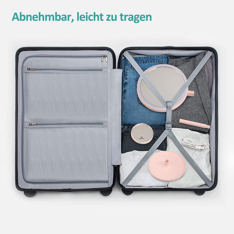 EMKE Kosmetikspiegel mit Beleuchtung Wiederaufladbarer Tischspiegel Schminkspiegel 1/3x Vergrösserun