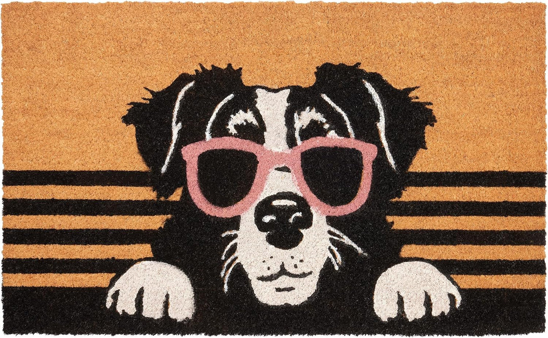 BRUBAKER Fussmatte für Aussen und Innen - Hund mit Sonnenbrille - 45 x 75 cm Schmutzfangmatte aus 10