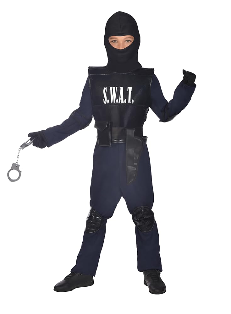 amscan Kinderkostüm, SWAT Agent, Schwarz , 98 Amscan Kinderkostüm, SWAT Agent 3-4 Jahre, Amscan Kind