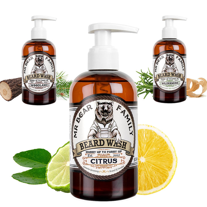 Mr Bear Family Natürliches Bartshampoo für Männer 250ml - Citrus - mehr Feuchtigkeit für einen volle