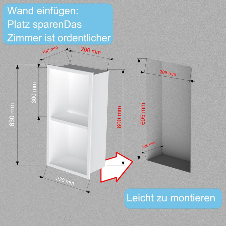 Edelstahl Wandnische dusche zur Aufbewahrung Duschablage Unterputz,Einbaunische Wand Eingebaut,Dusch