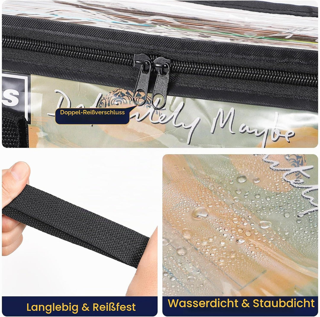 Facmogu 33-U/min-Vinylplatten-Aufbewahrungstasche, durchsichtige PVC-Plattentaschen für Vinyl, fasst