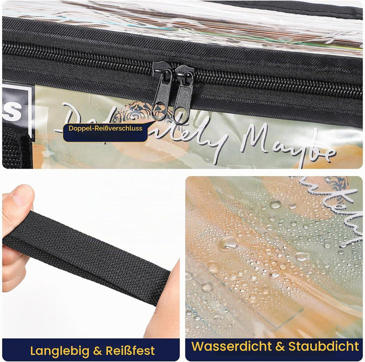 Facmogu 33-U/min-Vinylplatten-Aufbewahrungstasche, durchsichtige PVC-Plattentaschen für Vinyl, fasst