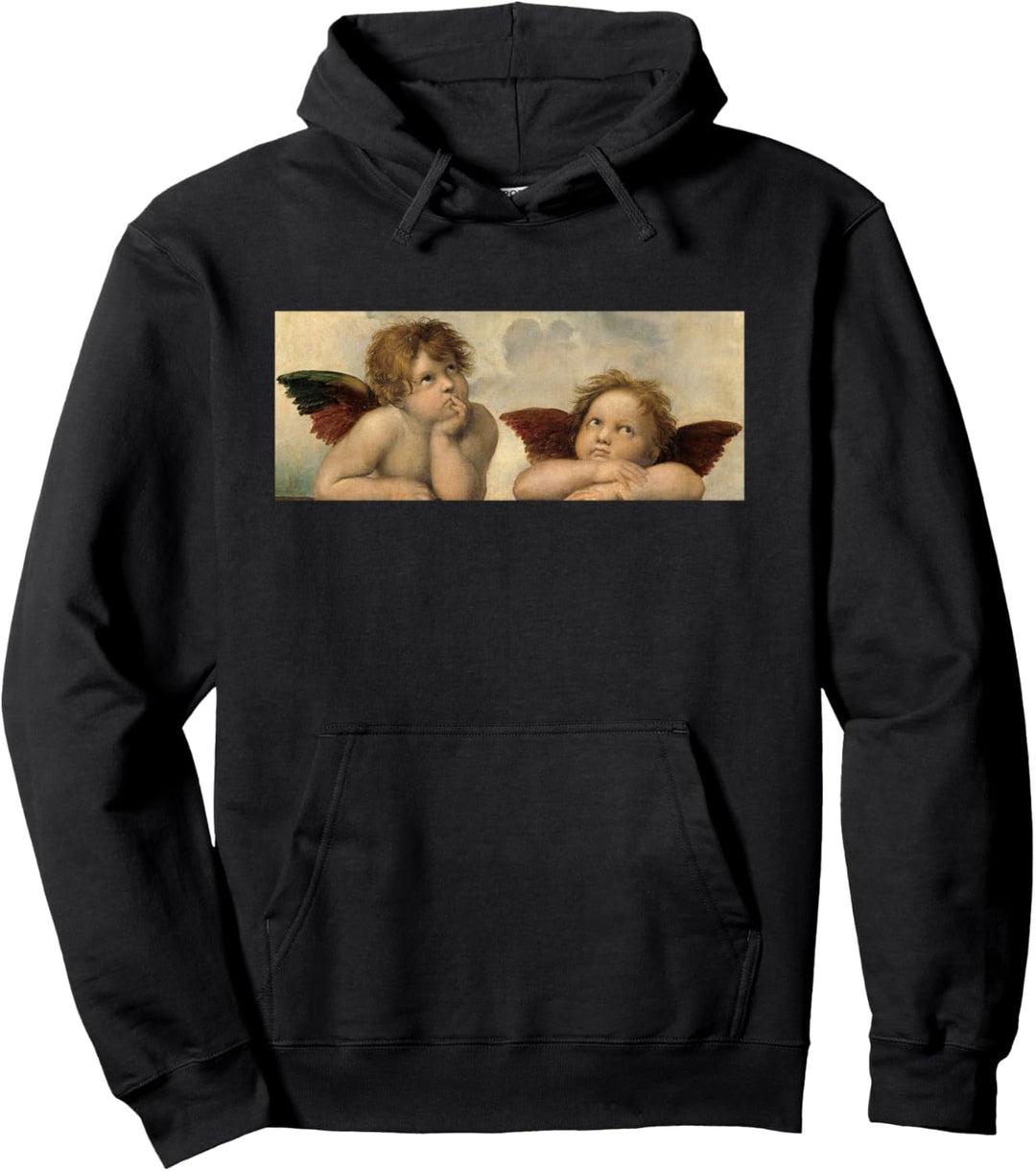 Raffaels Engel Sixtinische Madonna Gemälde Renaissance Kunst Pullover Hoodie