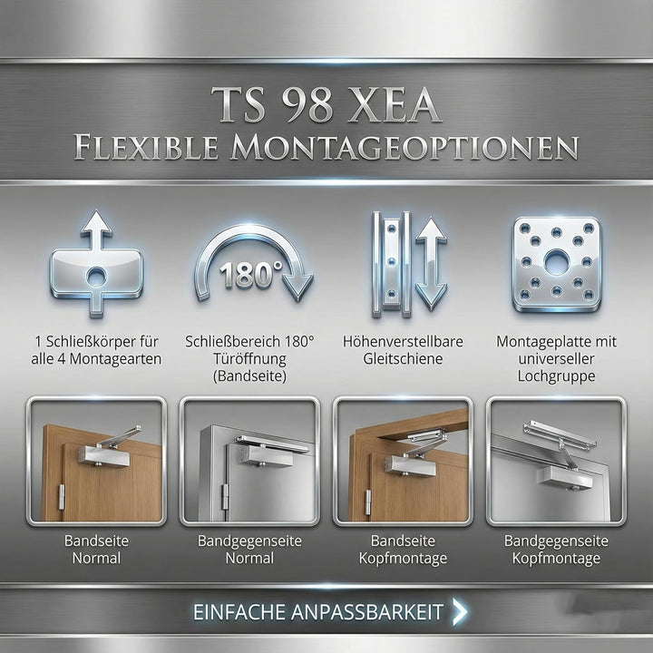 Obentürschliesser Dormakaba Gleitschiene G-N - Silber