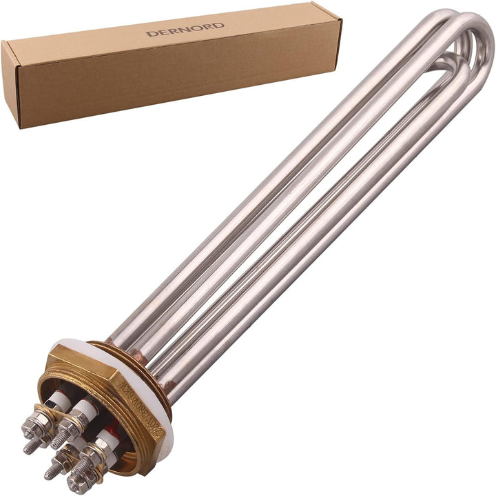 DERNORD 1-1/2 Zoll Heizelement U-förmiger elektrischer Kochendwassererhitzer BSP Gewindekupferflansc