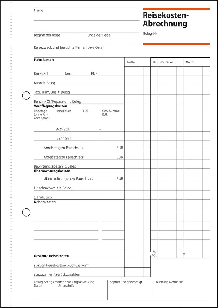 SIGEL RA515/5 Reisekostenabrechnung für Einzelreisen, A5, 50 Blatt, 5er Pack 5 Stück, 5 Stück