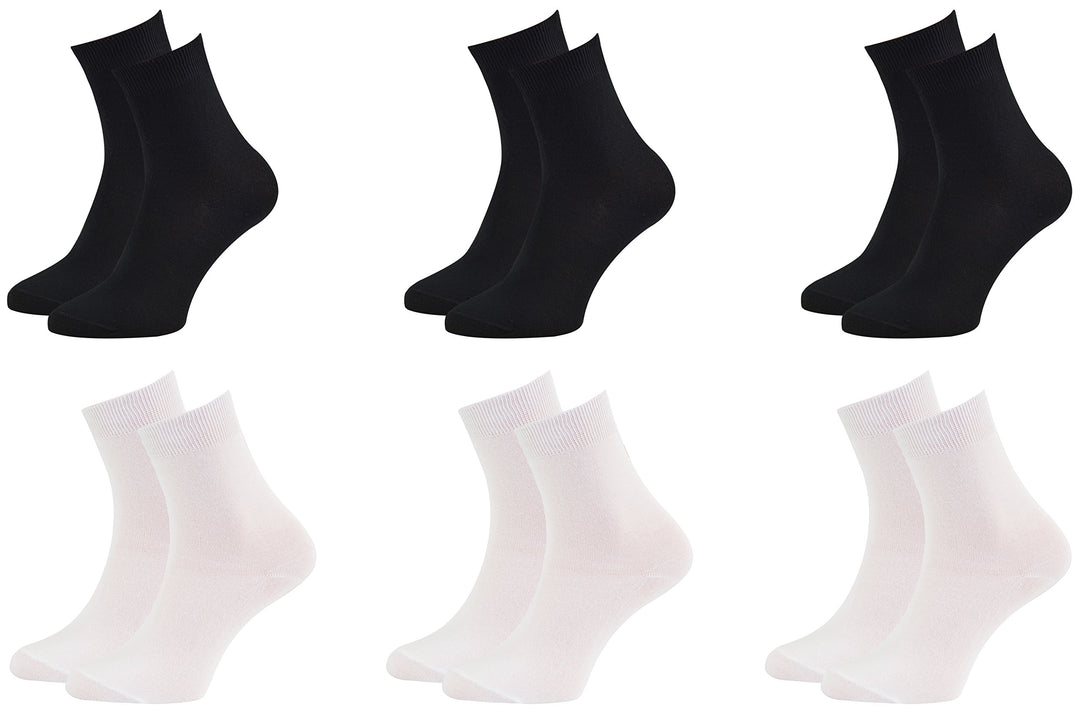 Rainbow Socks - Damen Herren Klassische Bunte Bambus Socken 42-43 3x Schwarz 3x Weiss, 42-43 3x Schw
