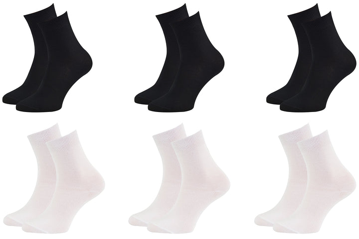 Rainbow Socks - Damen Herren Klassische Bunte Bambus Socken 42-43 3x Schwarz 3x Weiss, 42-43 3x Schw