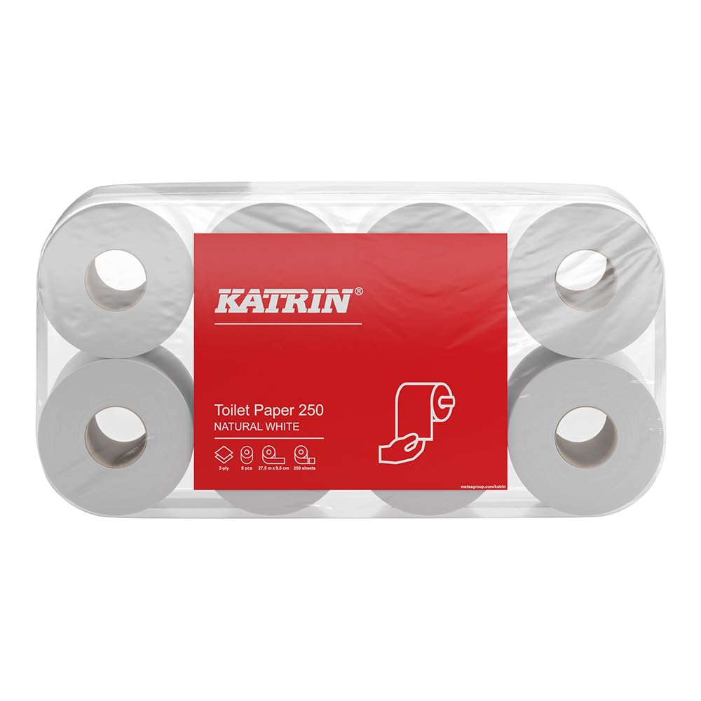 Toilettenpapier Katrin Basic natur, 2-lagig, 250 Blatt, 8x8=64 Rollen im Folienbeutel #169505