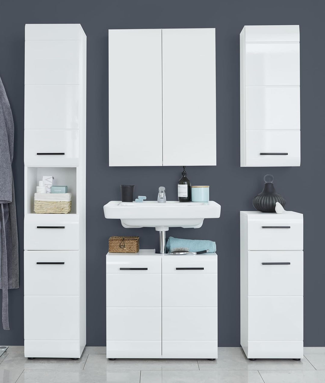 trendteam smart living - Spiegelschrank Spiegel - Badezimmer - Line - Aufbaumass (BxHxT) 60 x 67 x 1
