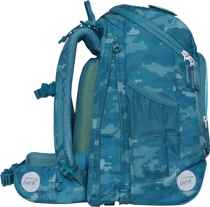 BECKMANN, Schulrucksack-Set Active Air FLX, 6-teilig, Grundschule, inkl. Regenüberzug, 22L Jungle Ga