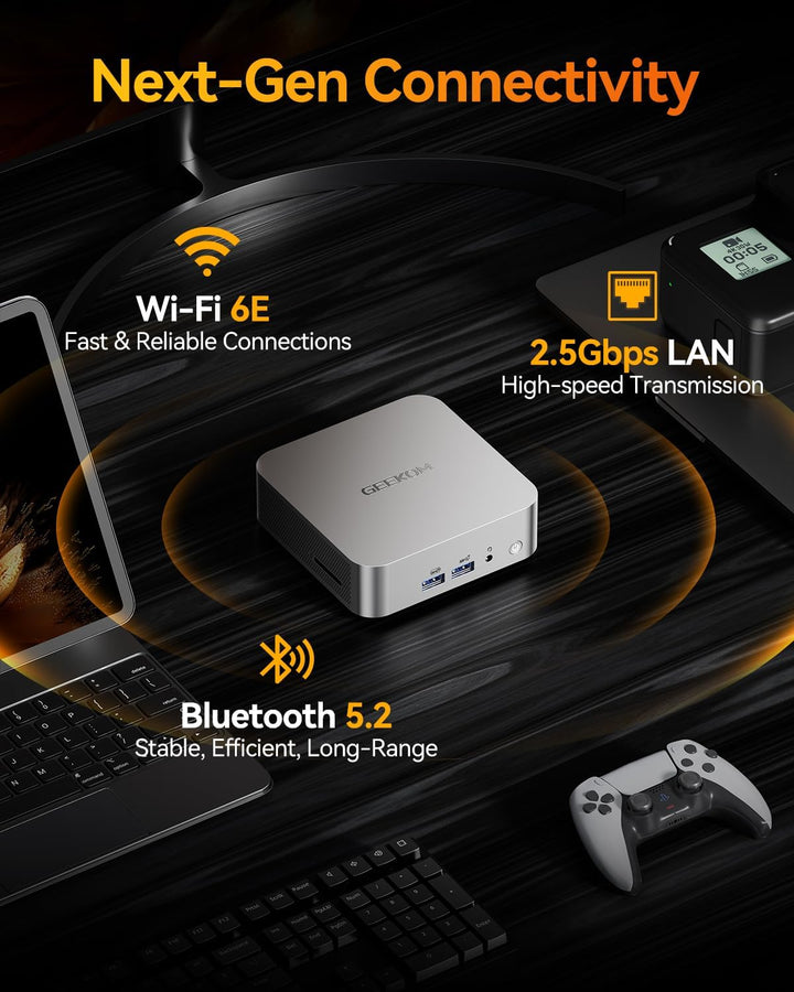 GEEKOM A8 Mini PC, AMD Ryzen 7 8845HS (8 Kerne 16 Threads, bis zu 5,1 GHz) Mini Gaming PC Windows 11