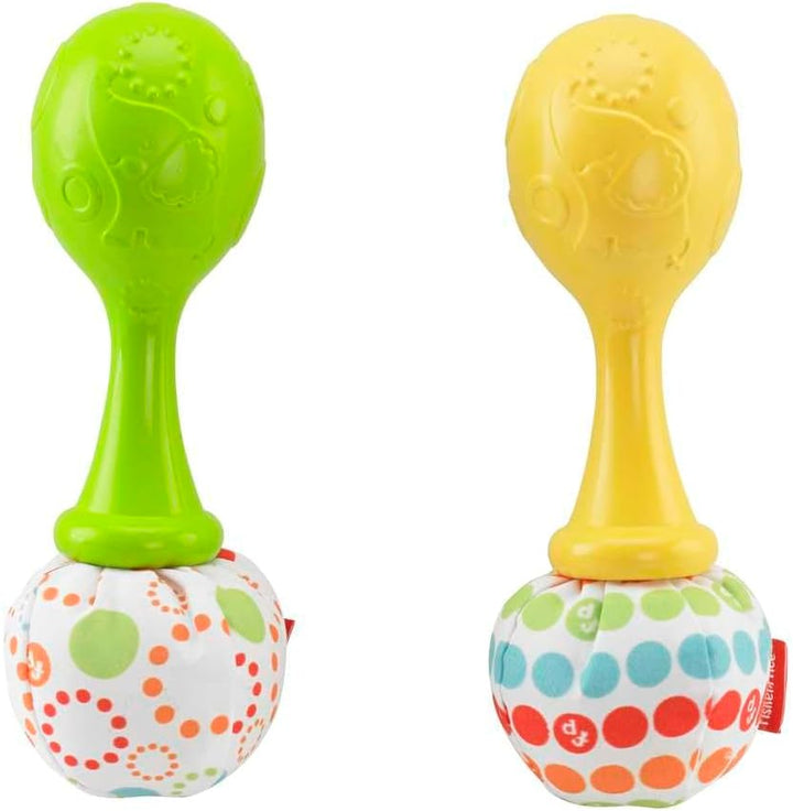 Fisher-Price Rumba-Rasseln - Set aus 2 Rasseln mit bunten Perlen und weichen Griffen, fördert die se