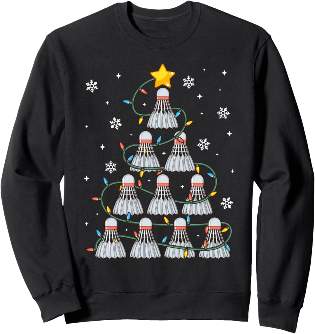 Federball Grafik Badminton Spieler Geschenk Weihnachten Sweatshirt