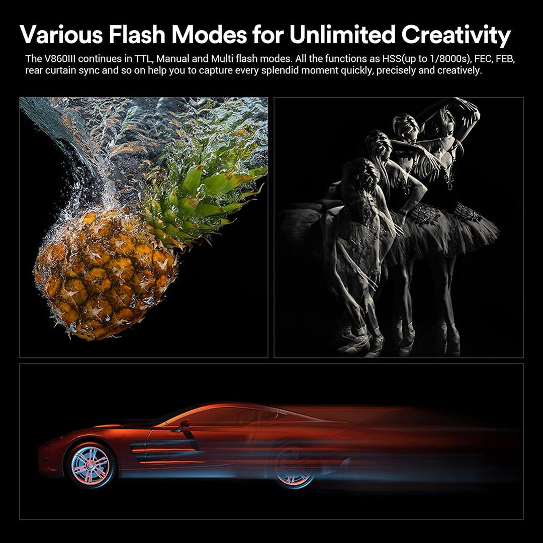 Godox V860III-N TTL 2.4G GN60 HSS 1/8000s Blitzgerät, 10-Speed Adjustable Modeling Light mit 7.2V/26