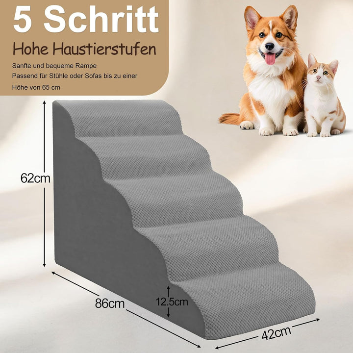 Niubya Hundetreppe für Kleine Hunde, H62 cm, für Katzentreppe Hundetreppe Bett und Sofa, ältere und