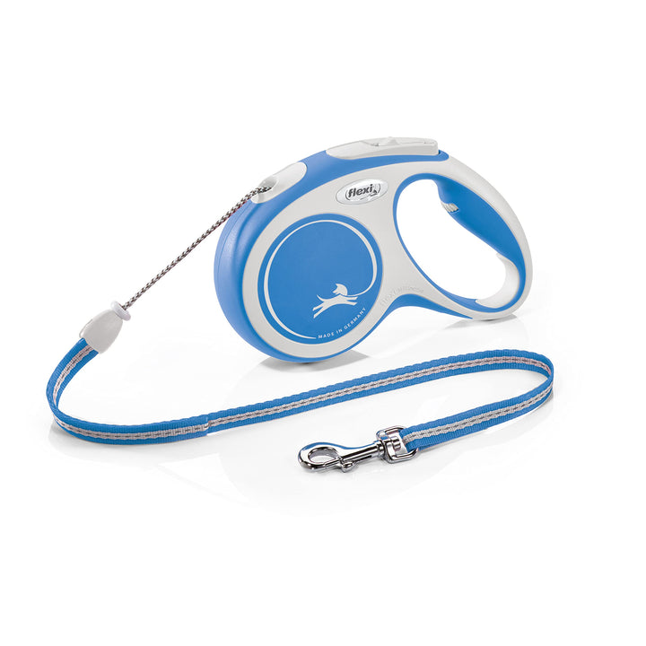 Flexi Leine New Comfort, Hundeleine Katzenleine Rollleine, Blau, M 20kg / 5m Seil Blau M 20kg / 5m S