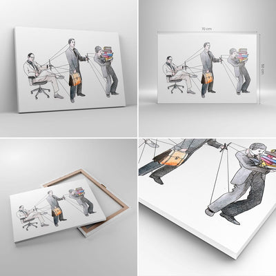 Bilder auf Leinwand Job Mensch mariniert Illustration Leinwandbild 70x50cm Wandbilder Dekoration Woh