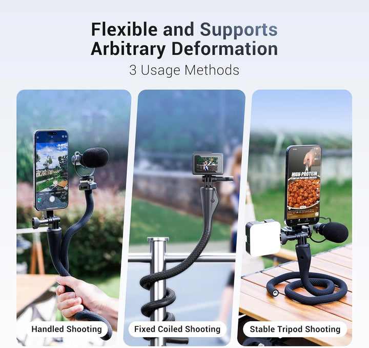 Magnetisches Flexibles Handy Ständer Einbeinstativ für iPhone 17/16/15/14/13/12,Abnehmbarer Monopod