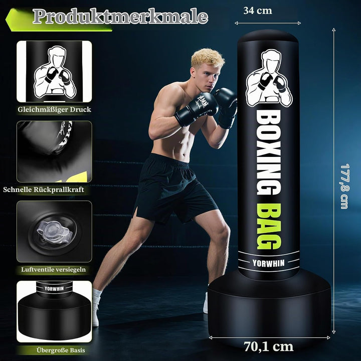 YORWHIN Aufblasbare Boxsack Erwachsene, 178cm Boxsack Stehend