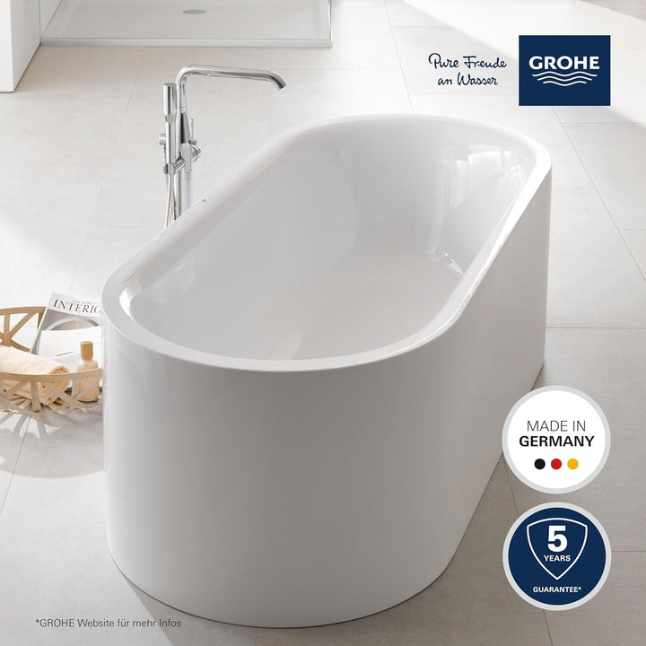 GROHE Essence - Einhand- Wannenbatterie (bodenmontage, mit Euphoria Cosmopolitan Stick Handbrause, a