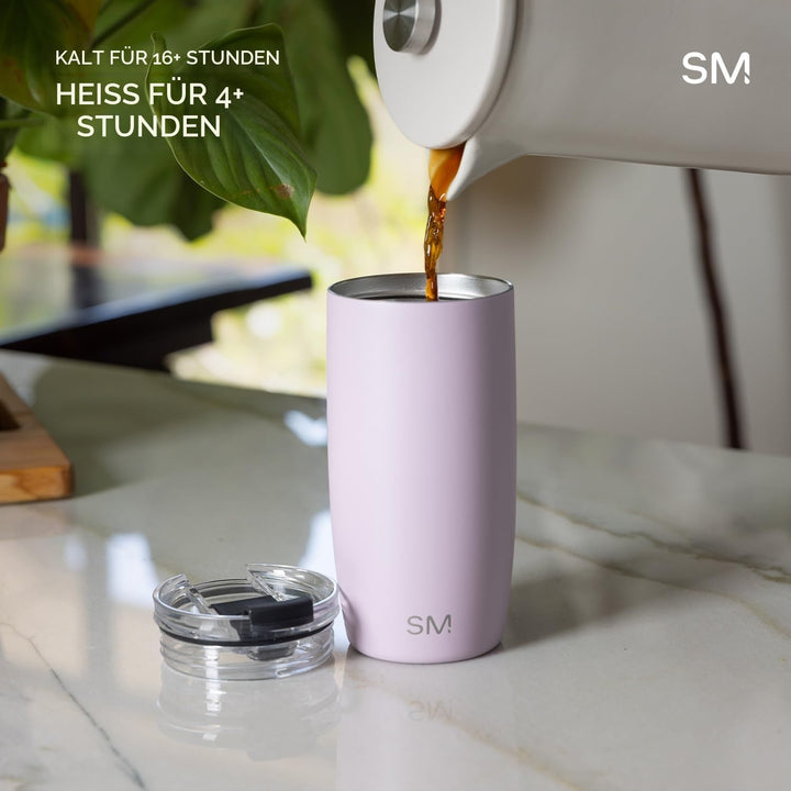 Simple Modern Thermobecher Kaffeebecher to go mit Klappdeckel | Isolierter Edelstahl-Kaffeebecher |