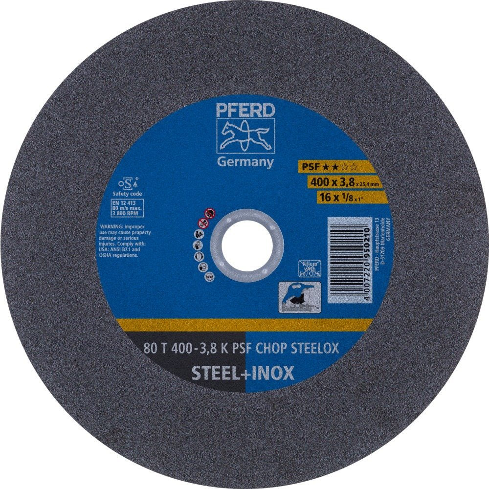 10x Trennscheibe PSF CHOP STEELOX D400x3,8mm ger.Stahl/INOX Bohr.25,4mm PFERD