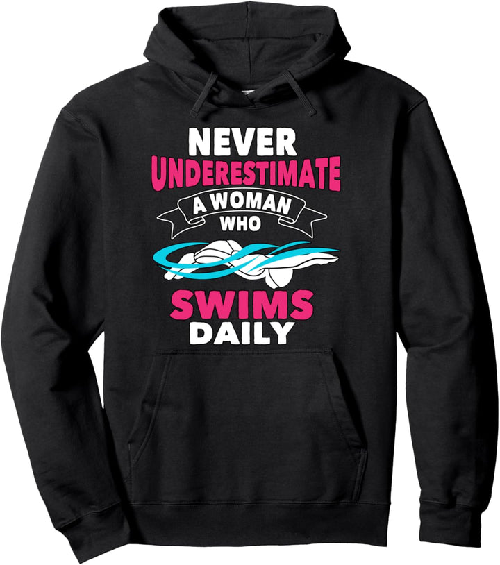 Damen Unterschätzen Schwimmen Geschenk Schwimmerin Schwimmen Pullover Hoodie