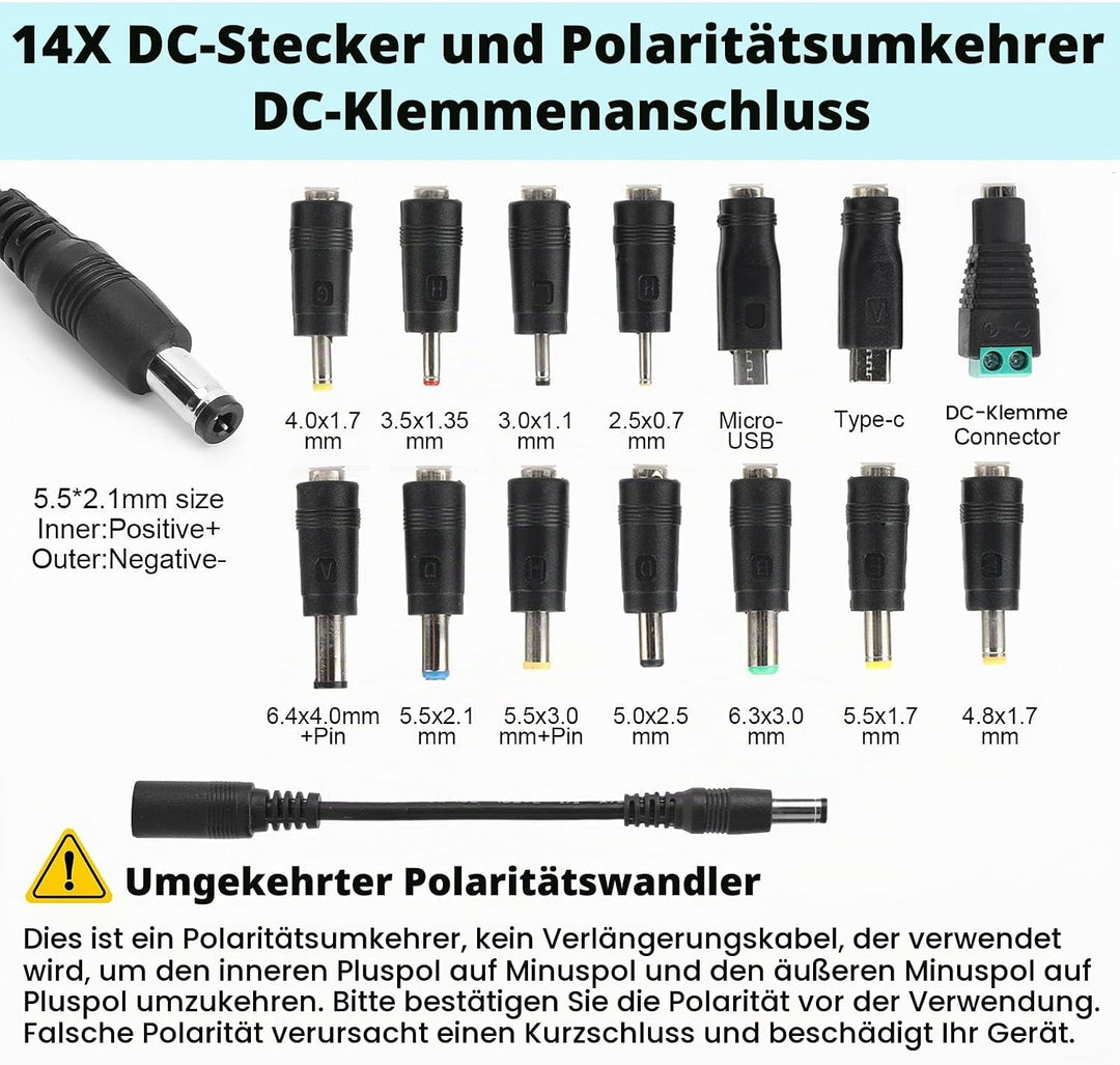 72W Universal Einstellbares Netzteil Adapter 100V-240V AC to DC 3V-24V 3A Konverter Netzteil,Einstel