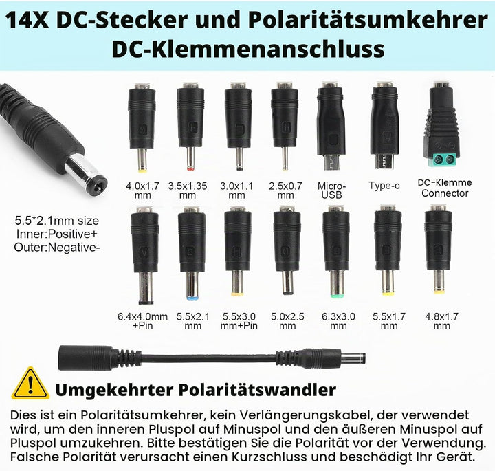 72W Universal Einstellbares Netzteil Adapter 100V-240V AC to DC 3V-24V 3A Konverter Netzteil,Einstel