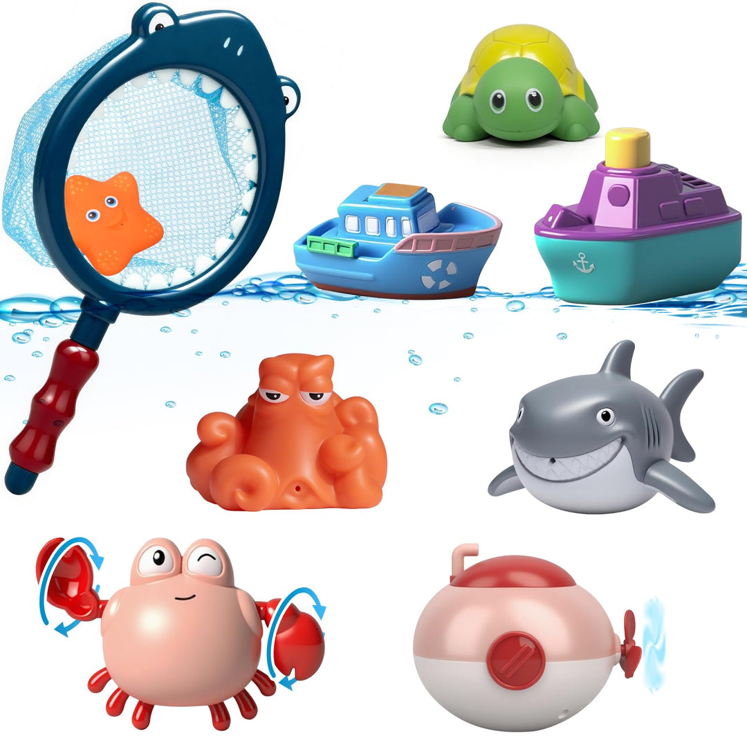 10 Stück Schimmelresistentes Badespielzeug Baby Set, Quetschbare Wasserspielzeug Kinder Badewannensp