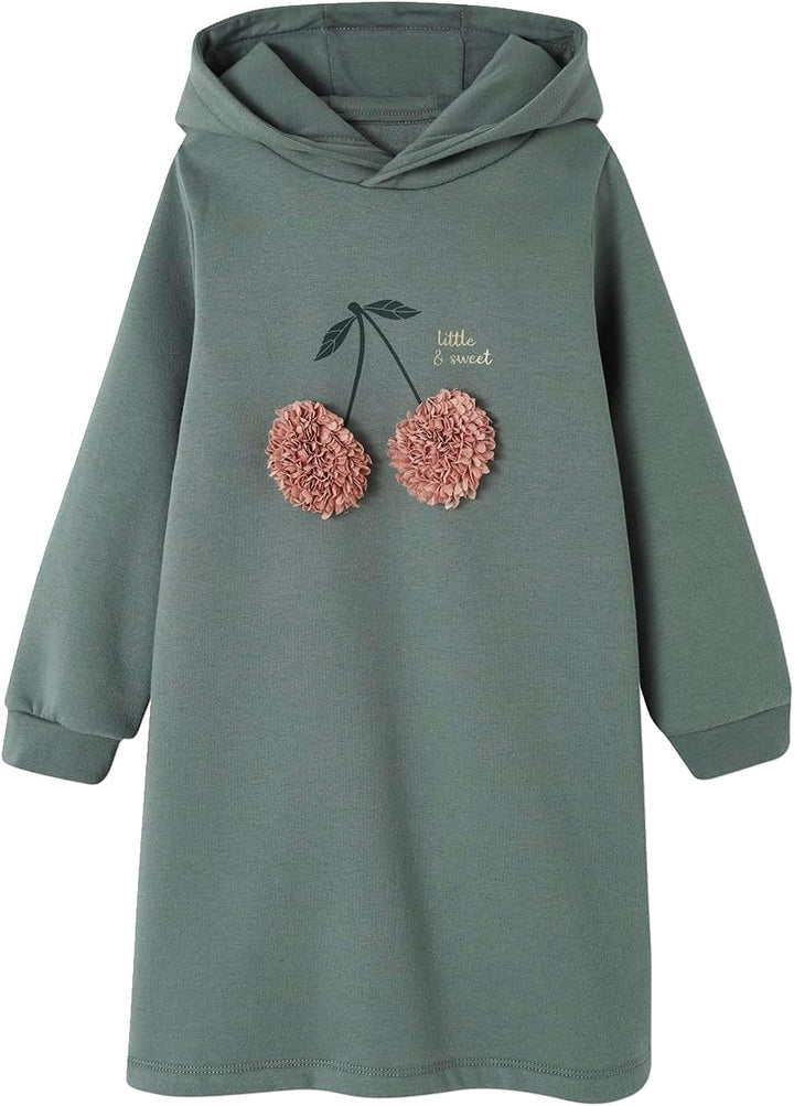 Vertbaudet Mädchen Sweatkleid mit Kapuze grün 140