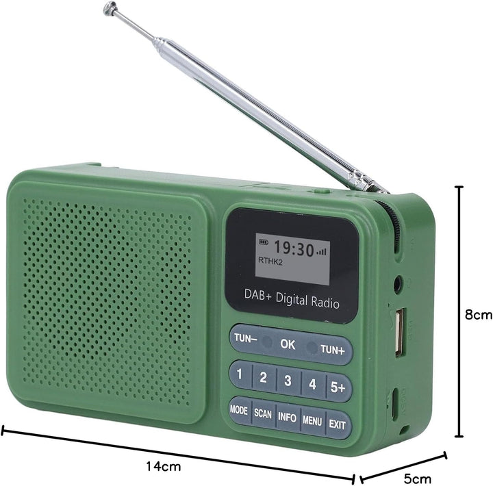 Solar Powered DAB+ Radio mit Bluetooth 5.0, 3W Stereo -Lautsprecher, USB/SD