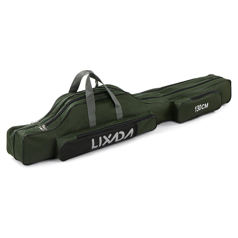 Lixada Tragbare Angeltasche, faltbar, Angelrutentasche, Outdoor-Angeltasche, 100 cm/130 cm/150 cm Gr
