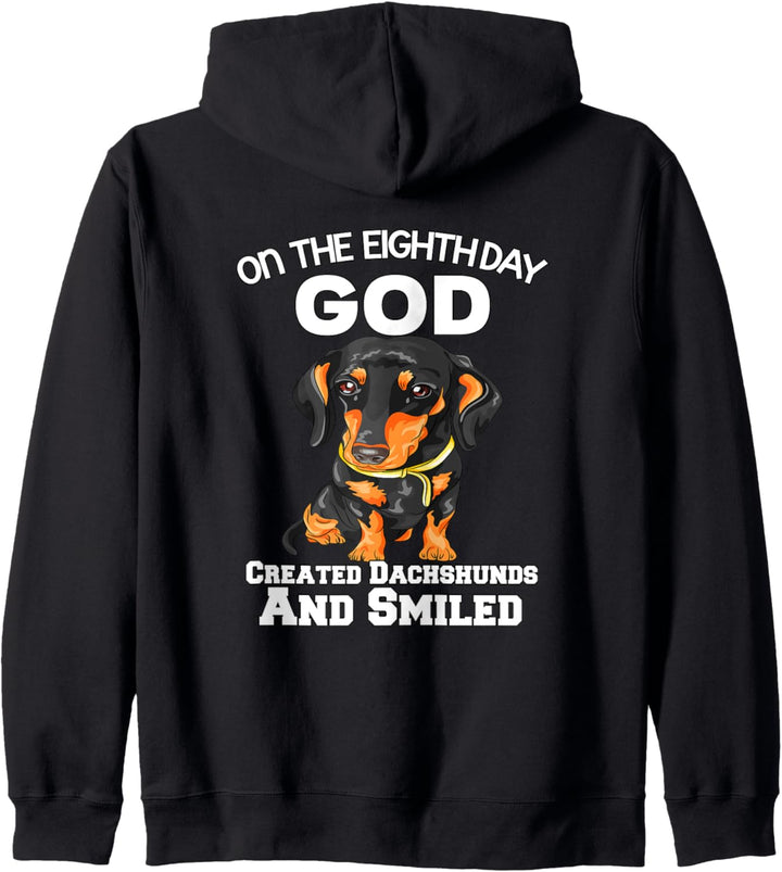 Am achten Tag schuf Gott Dackeln Besitzer Kapuzenjacke