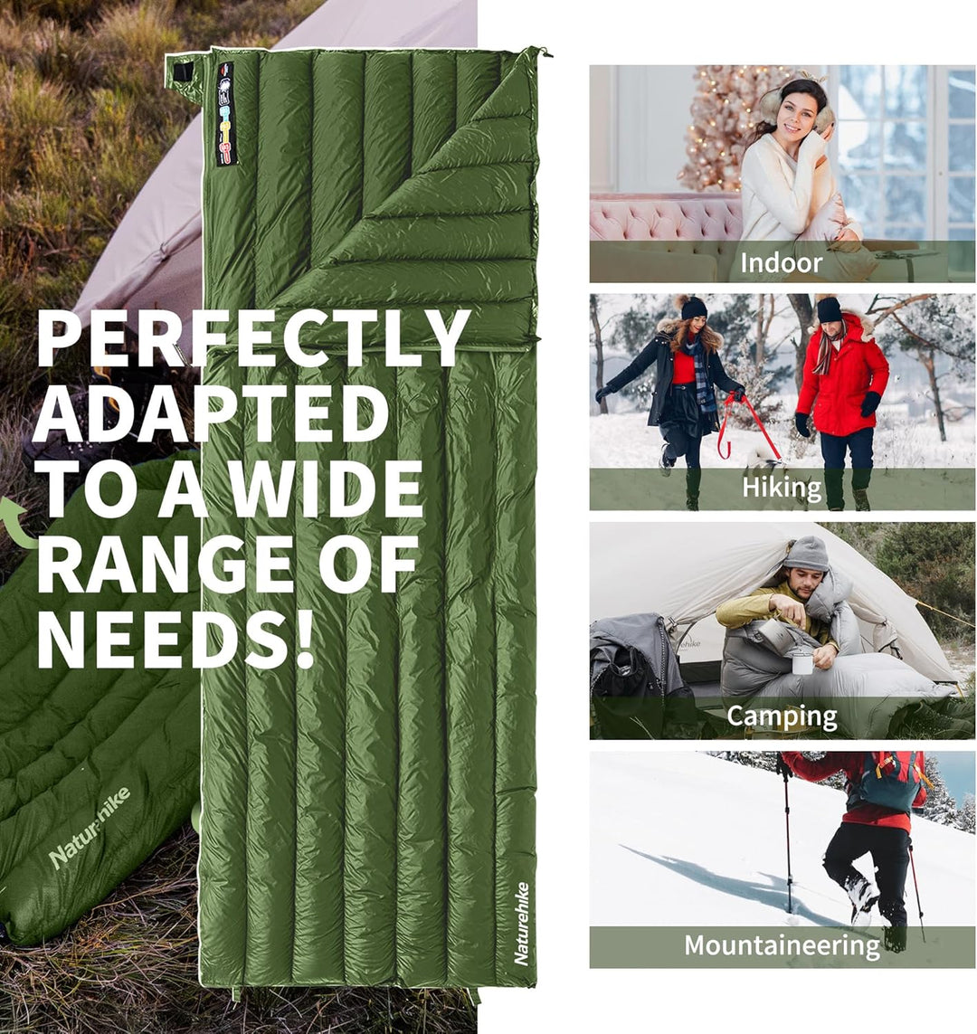 Naturehike Daunenschlafsack Ultraleicht Schlafsack Kompakte Tragbar Umschlag 650 FP 3-4 Jahreszeiten
