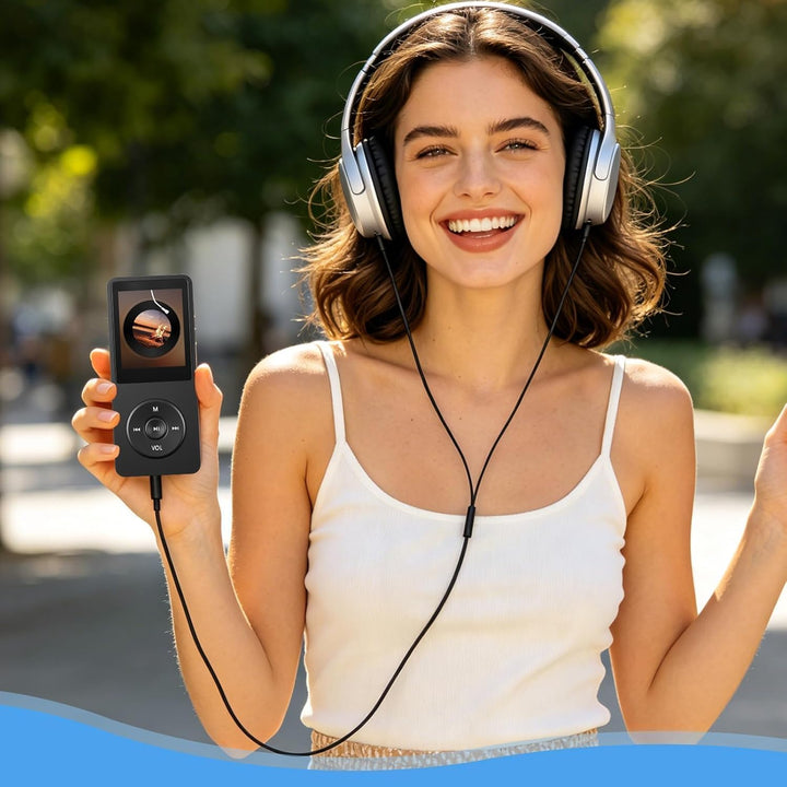 32GB MP3 Player Bluetooth 5.3 mit 1.8" TFT Farbbildschirm HiFi Musik Kinder MP3-Player mit Lautsprec
