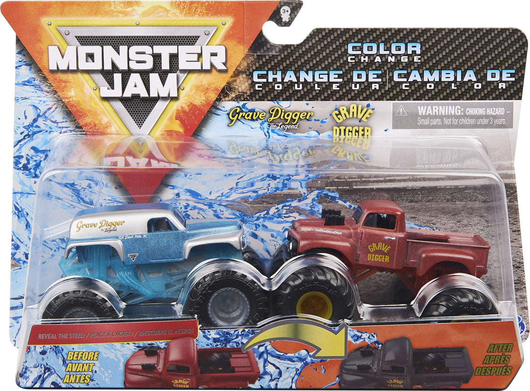 Monster Jam Official Grave Digger vs. Grave Digger (1982 Retro) Farbwechselnde Die-Cast Monster Truc