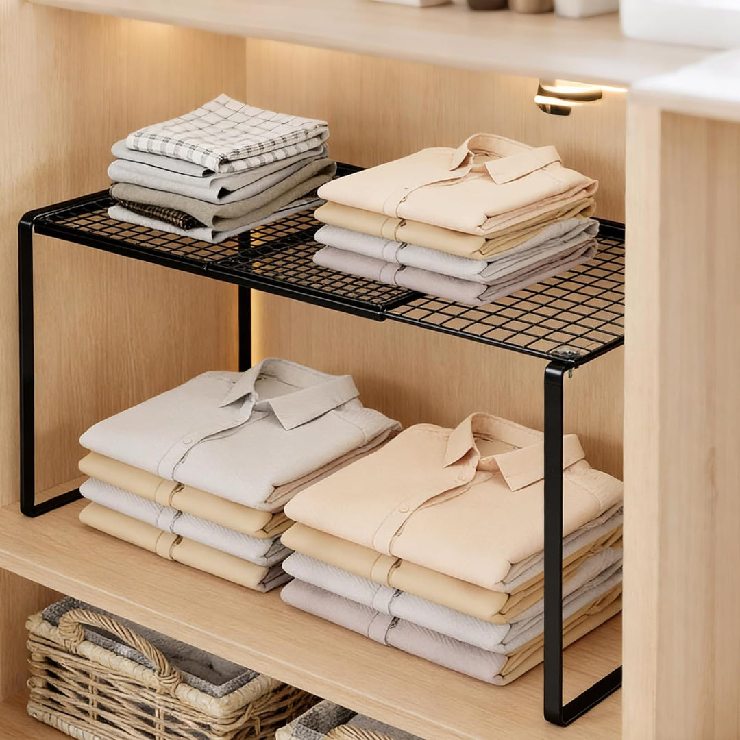 Erweiterbares Schrankregal, 38-62cm Erweiterbarer küchenregal organizer, Stark Regaleinsatz für küch