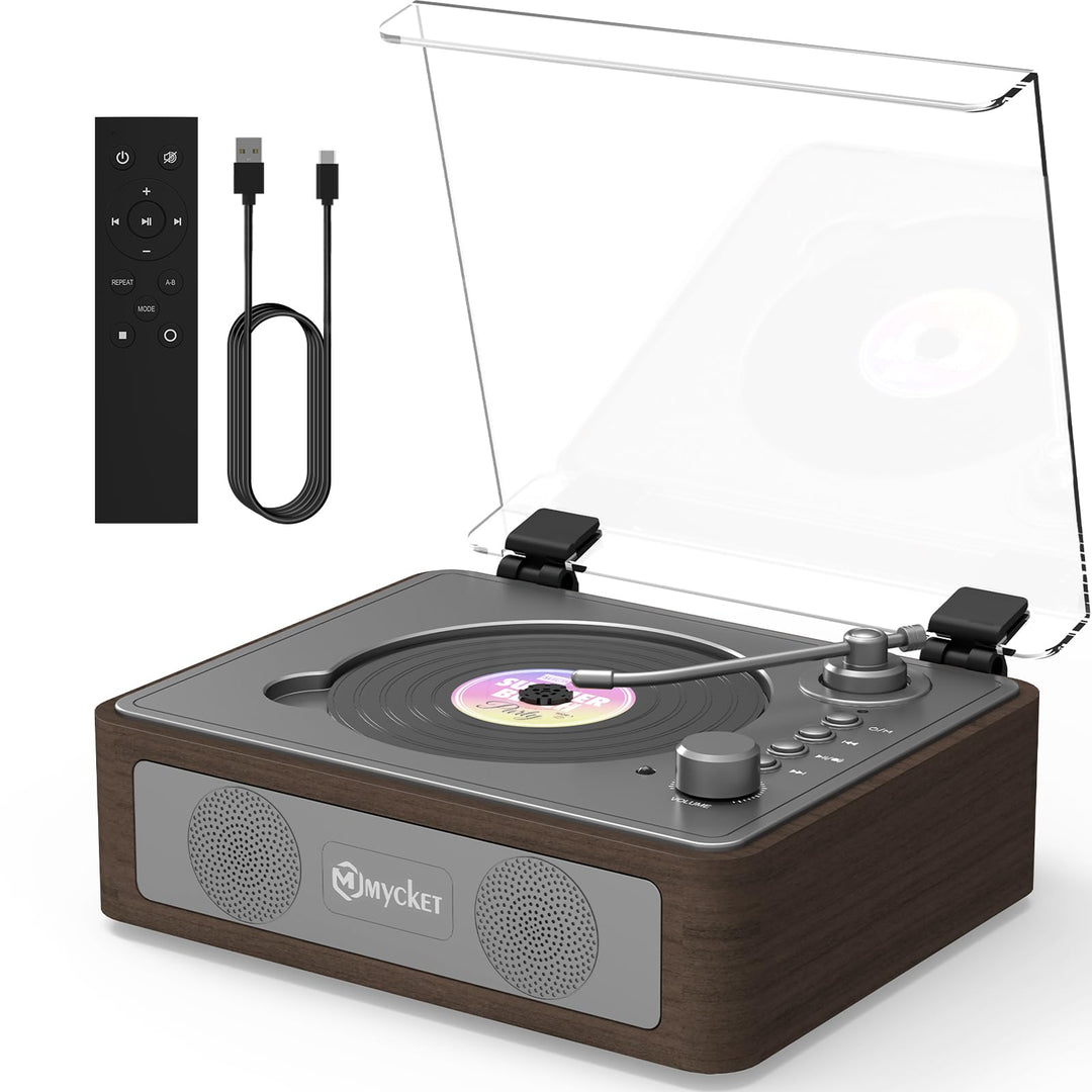 Mycket CD Player Tragbar mit Bluetooth 5.0, CD Musik mit Fernbedienung, HiFi-Dual-Stereo-Lautspreche