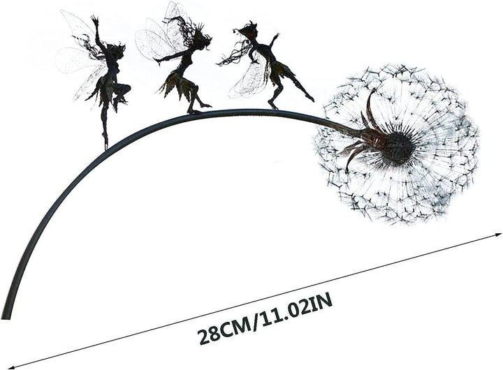 Feen Und Löwenzahn Tanzt Zusammen – Gartendeko Metall, Fairy Bloom Gartendeko, Mythische Feengarten,