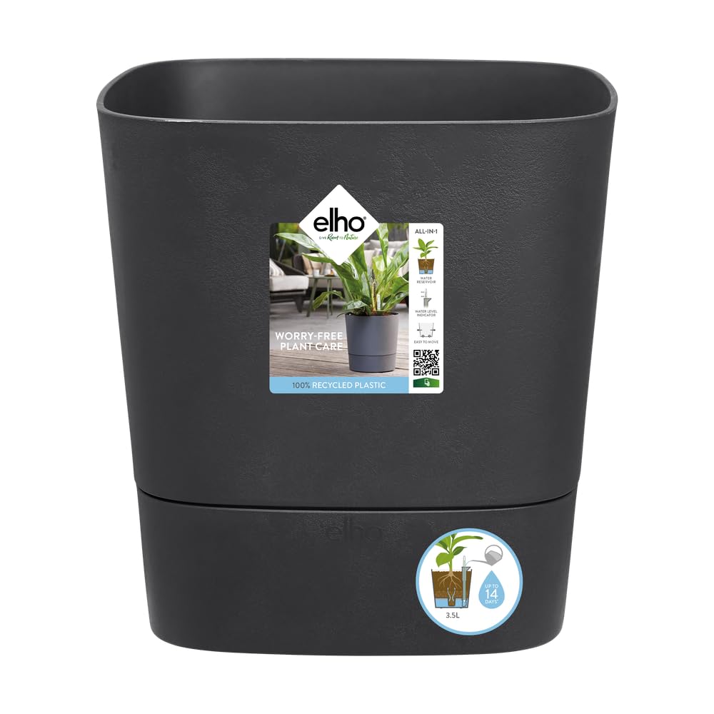 elho Greensense Aqua Care Quadrat 30 mit Integrierte Wasserspeicher - Blumentopf für Innen & Aussen