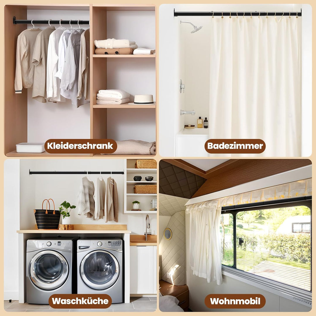 Mavivegue Kleiderstange Schrank, 42-161cm Oval Kleiderstange Ausziehbar | Kleiderstange Wandmontage